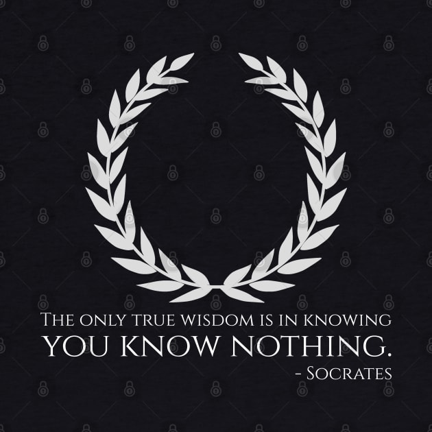 Classical Ancient Greek Philosopher Socrates Quote On Wisdom by Styr Designs